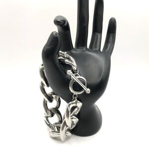 Chunky Silver-Tone Chain Link Bracelet